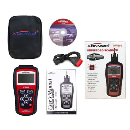 KONNWEI KW808 EOBD/OBDII รถ Auto Diagnostic Scan เครื่องมือเครื่องอ่านรหัสเครื่องสแกนเนอร์ Auto Scan อะแดปเตอร์เครื่องมือสแกน (สามารถตรวจจับ 12 V รถเบนซิน), KW808