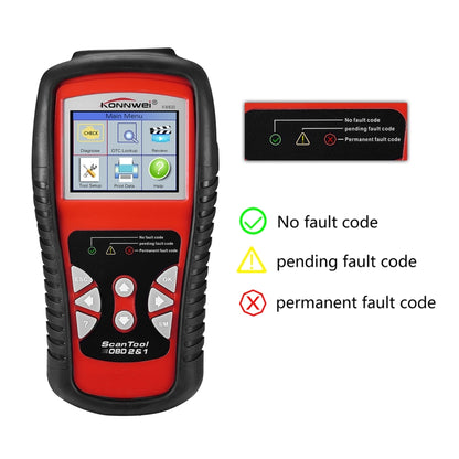 KONNWEI KW830 OBDII / CAN เครื่องมือสแกนวินิจฉัยรถยนต์อัตโนมัติเครื่องมือสแกนอะแดปเตอร์สแกนอัตโนมัติรองรับ 8 ภาษาและ 6 โปรโตคอล (สามารถตรวจจับแบตเตอรี่และแรงดันไฟฟ้าได้ ตรวจจับเฉพาะรถเบนซิน 12V), KW830