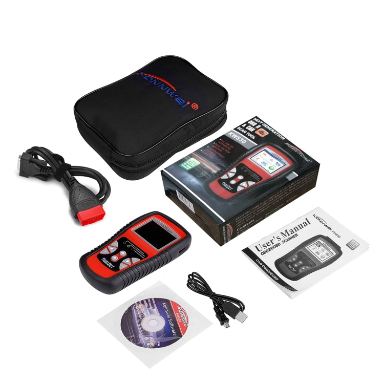 KONNWEI KW830 OBDII / CAN เครื่องมือสแกนวินิจฉัยรถยนต์อัตโนมัติเครื่องมือสแกนอะแดปเตอร์สแกนอัตโนมัติรองรับ 8 ภาษาและ 6 โปรโตคอล (สามารถตรวจจับแบตเตอรี่และแรงดันไฟฟ้าได้ ตรวจจับเฉพาะรถเบนซิน 12V), KW830