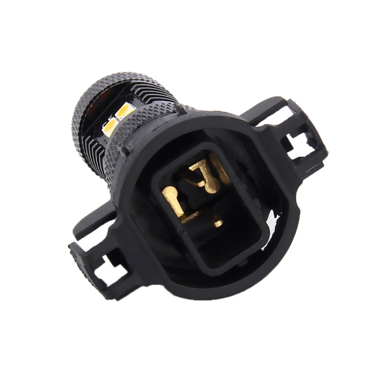 2 ชิ้น Super Bright PSX24W DC 12V 5W 350LM ไฟตัดหมอกรถยนต์อัตโนมัติพร้อมหลอดไฟ LED 16 SMD-3030, แสงสีขาว + สีเหลือง, PSX24W