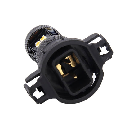 2 ชิ้น Super Bright PSX24W DC 12V 5W 350LM ไฟตัดหมอกรถยนต์อัตโนมัติพร้อมหลอดไฟ LED 16 SMD-3030, แสงสีขาว + สีเหลือง, PSX24W