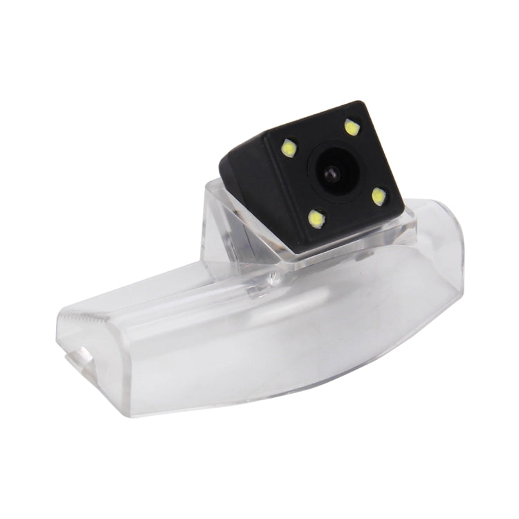 656 × 492 พิกเซลที่มีประสิทธิภาพ HD กันน้ำ 4 LED Night Vision มุมกว้างรถมองหลังสำรองกล้องถอยหลังสำหรับรุ่นต่างประเทศมาสด้า 2/3, Mazda 2/3