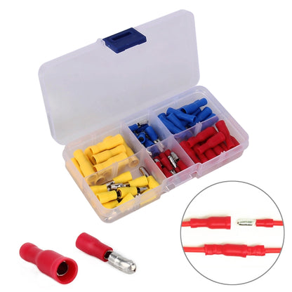 60 in 1 Mixed Cold Press เทอร์มินัลฉนวนไฟฟ้า Bullet Solderless CRIMP Connectors Kit, 60 in 1