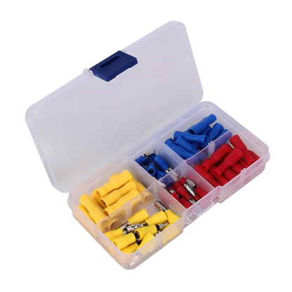 60 in 1 Mixed Cold Press เทอร์มินัลฉนวนไฟฟ้า Bullet Solderless CRIMP Connectors Kit, 60 in 1