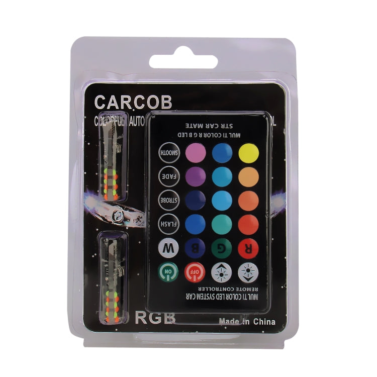 2 ชิ้น W5W 194 T10 หลายสีซัง 12 SMD RGB หลอดไฟ LED พร้อมการควบคุมระยะไกลลิ่มไฟด้านข้างโคมไฟป้ายทะเบียน, DC 12 โวลต์, 2 PCS W5W 194 T10