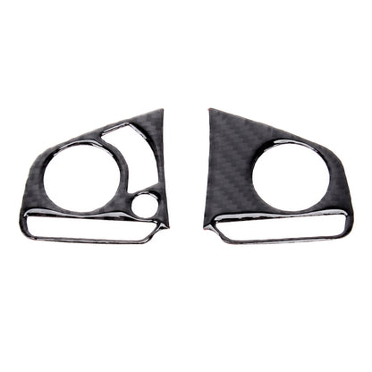 2 in 1 คาร์บอนไฟเบอร์พวงมาลัยปุ่มตกแต่งภายใน DIY สติกเกอร์สำหรับ Honda Civic 10th Gen (ดีลักซ์), Wheel Button Trim