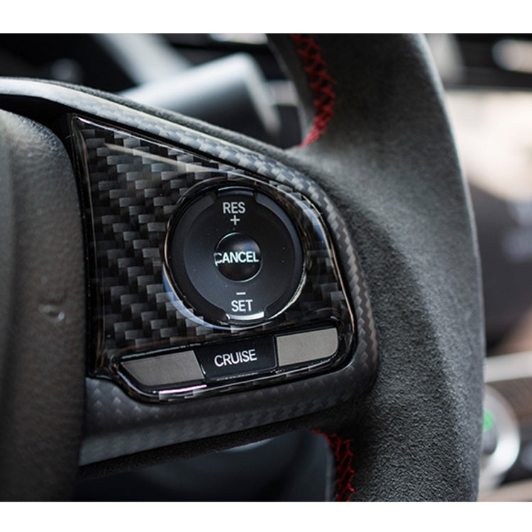 2 in 1 คาร์บอนไฟเบอร์พวงมาลัยปุ่มตกแต่งภายใน DIY สติกเกอร์สำหรับ Honda Civic 10th Gen (ดีลักซ์), Wheel Button Trim