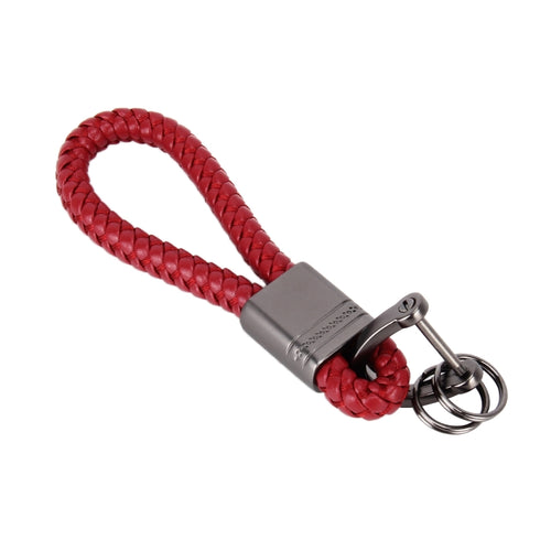 พวงกุญแจพวงกุญแจโลหะผสมสังกะสีสายถักหนัง PU จัดส่งสีแบบสุ่ม, Braided Strap
