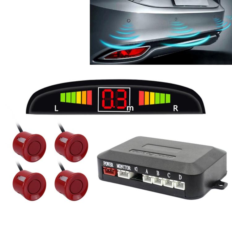ระบบเรดาร์สำรองรถ Buzzer - คุณภาพระดับพรีเมียม 4 เซ็นเซอร์จอดรถ ระบบเรดาร์สำรองรถพร้อมจอแสดงผล LCD