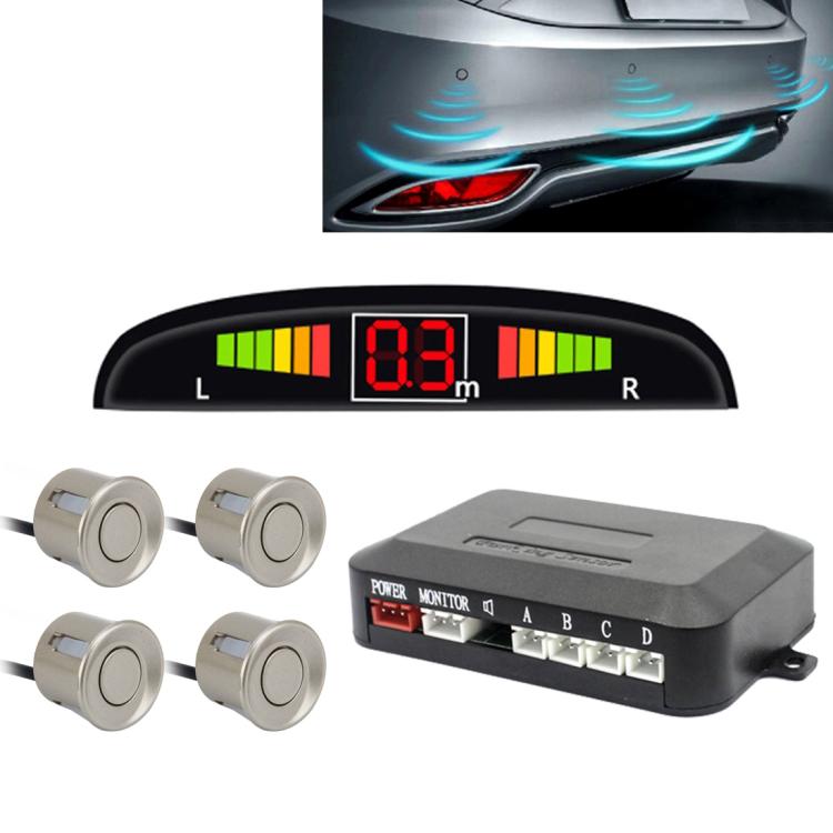 ระบบเรดาร์สำรองรถ Buzzer - คุณภาพระดับพรีเมียม 4 เซ็นเซอร์จอดรถ ระบบเรดาร์สำรองรถพร้อมจอแสดงผล LCD