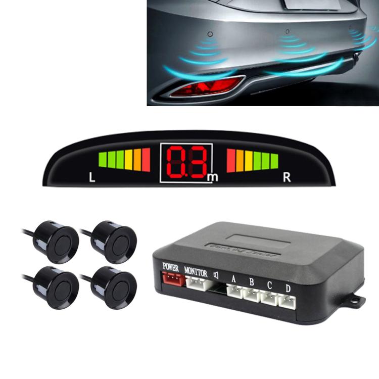 ระบบเรดาร์สำรองรถ Buzzer - คุณภาพระดับพรีเมียม 4 เซ็นเซอร์จอดรถ ระบบเรดาร์สำรองรถพร้อมจอแสดงผล LCD