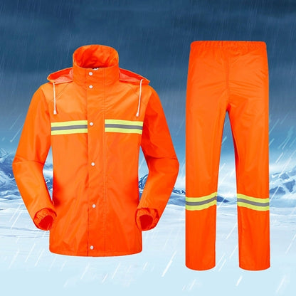 ผู้ใหญ่แยกเสื้อกันฝนสะท้อนแสงกางเกงฝนทำความสะอาดเสื้อผ้ากันน้ำประกันแรงงานความปลอดภัยสุขาภิบาลชุด, Size: M