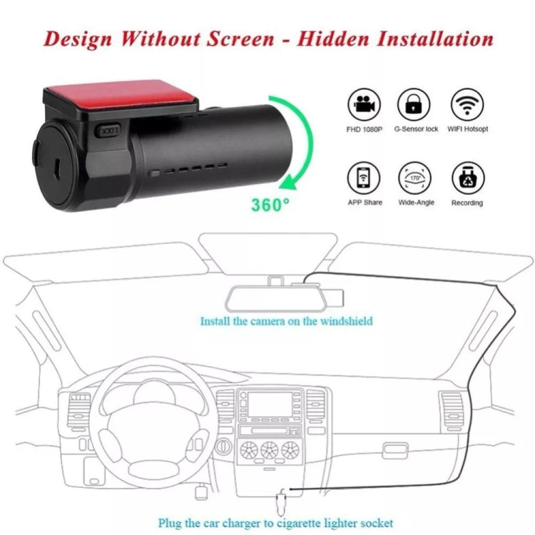 กล้องติดรถยนต์ขนาดเล็ก WiFi Monitor Full HD Dashcam เครื่องบันทึกวิดีโอกล้องวิดีโอการตรวจจับการเคลื่อนไหว รองรับการ์ด TF และ Android และ IOS, K602