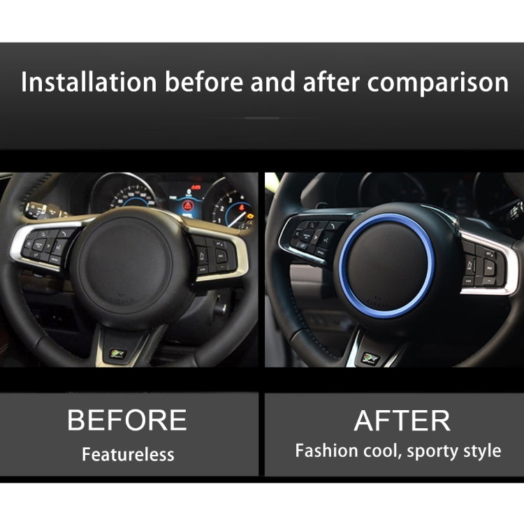 รถ Auto พวงมาลัยอลูมิเนียมแหวนฝาครอบสติกเกอร์ Trim ตกแต่งสำหรับ Jaguar, For Jaguar