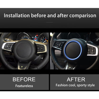 รถ Auto พวงมาลัยอลูมิเนียมแหวนฝาครอบสติกเกอร์ Trim ตกแต่งสำหรับ Jaguar, For Jaguar