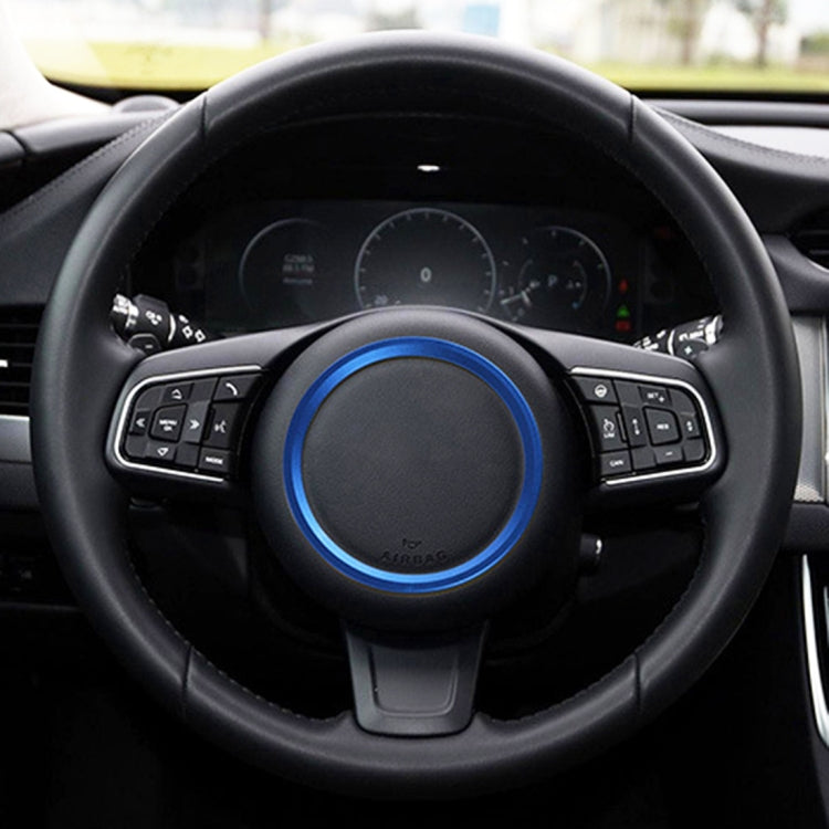 รถ Auto พวงมาลัยอลูมิเนียมแหวนฝาครอบสติกเกอร์ Trim ตกแต่งสำหรับ Jaguar, For Jaguar