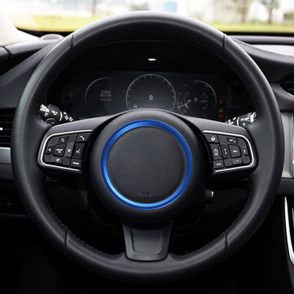 รถ Auto พวงมาลัยอลูมิเนียมแหวนฝาครอบสติกเกอร์ Trim ตกแต่งสำหรับ Jaguar, For Jaguar