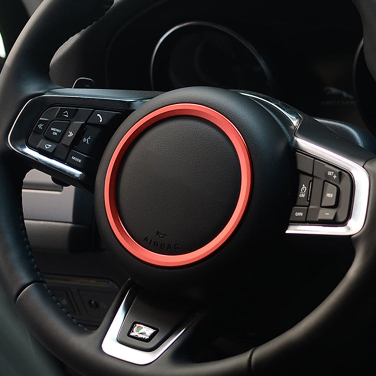 รถ Auto พวงมาลัยอลูมิเนียมแหวนฝาครอบสติกเกอร์ Trim ตกแต่งสำหรับ Jaguar, For Jaguar