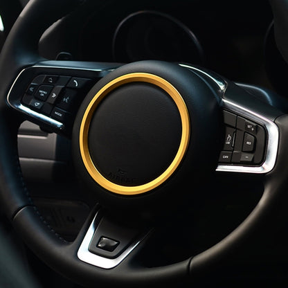 รถ Auto พวงมาลัยอลูมิเนียมแหวนฝาครอบสติกเกอร์ Trim ตกแต่งสำหรับ Jaguar, For Jaguar