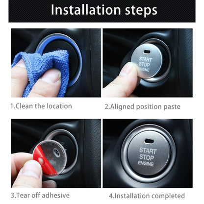 อลูมิเนียม 3D เครื่องยนต์ Start Stop Push ปุ่มฝาครอบสติกเกอร์ตกแต่งสำหรับ Mazda, for Mazda