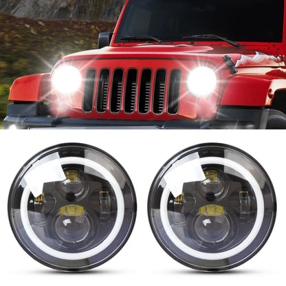 2 PCS 7 นิ้ว IP68 กันน้ำ 6500K 75W CREE LED ไฟหน้า Hi/Lo Beam ขับรถสำหรับ JEEP wrangler JK TJ LJ, 6500K 75W