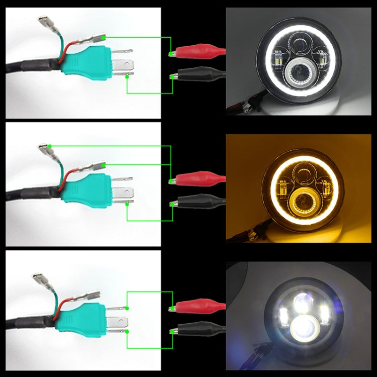 2 PCS 7 นิ้ว IP68 กันน้ำ 6500K 75W CREE LED ไฟหน้า Hi/Lo Beam ขับรถสำหรับ JEEP wrangler JK TJ LJ, 6500K 75W