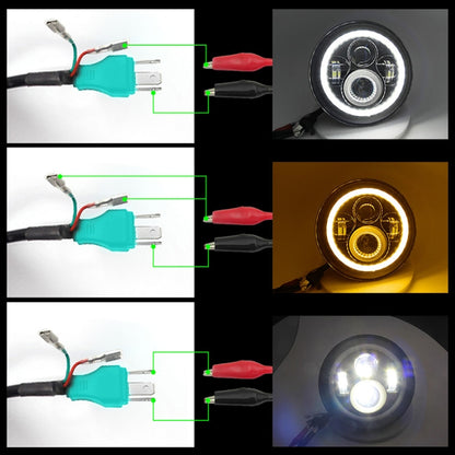 2 PCS 7 นิ้ว IP68 กันน้ำ 6500K 75W CREE LED ไฟหน้า Hi/Lo Beam ขับรถสำหรับ JEEP wrangler JK TJ LJ, 6500K 75W