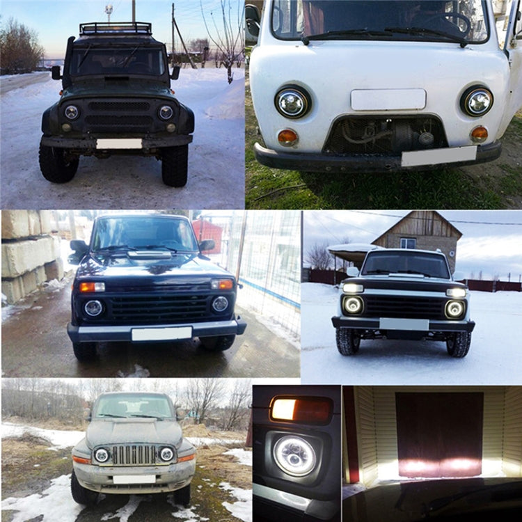 2 PCS 7 นิ้ว IP68 กันน้ำ 6500K 75W CREE LED ไฟหน้า Hi/Lo Beam ขับรถสำหรับ JEEP wrangler JK TJ LJ, 6500K 75W
