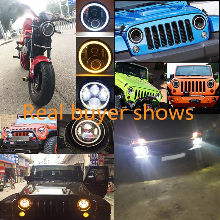 2 PCS 7 นิ้ว IP68 กันน้ำ 6500K 75W CREE LED ไฟหน้า Hi/Lo Beam ขับรถสำหรับ JEEP wrangler JK TJ LJ, 6500K 75W