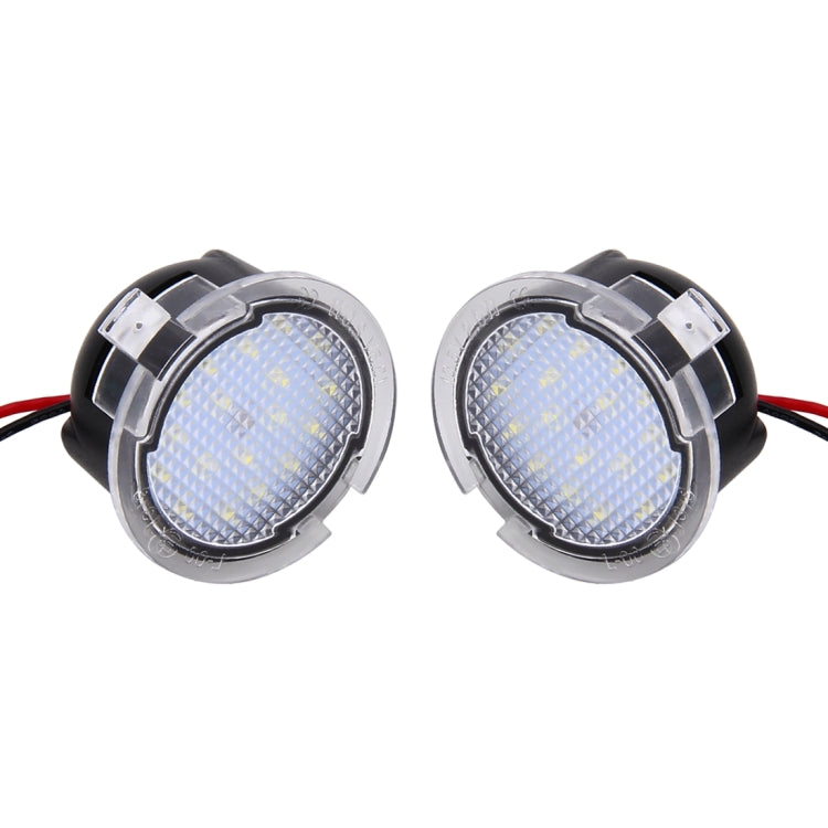 2 ชิ้น DC 12 โวลต์ 2 วัตต์ 6000 พัน 120LM 18-LED ด้านหลังดูกระจก Puddle ไฟโคมไฟสำหรับ Ford 2013-2017 Explorer/2015-2017 Taurus/2015-2017 Edge/2015-2017 Mondeo, For Ford 2013-2017 Explorer
