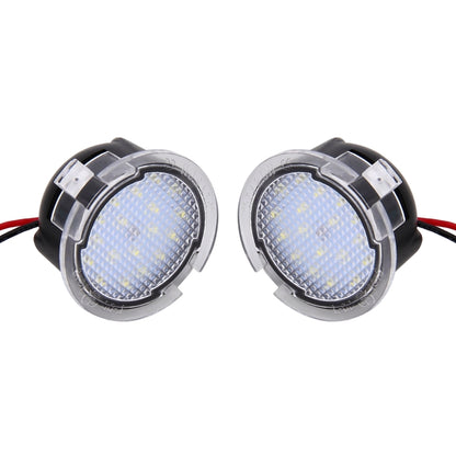 2 ชิ้น DC 12 โวลต์ 2 วัตต์ 6000 พัน 120LM 18-LED ด้านหลังดูกระจก Puddle ไฟโคมไฟสำหรับ Ford 2013-2017 Explorer/2015-2017 Taurus/2015-2017 Edge/2015-2017 Mondeo, For Ford 2013-2017 Explorer