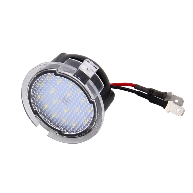 2 ชิ้น DC 12 โวลต์ 2 วัตต์ 6000 พัน 120LM 18-LED ด้านหลังดูกระจก Puddle ไฟโคมไฟสำหรับ Ford 2013-2017 Explorer/2015-2017 Taurus/2015-2017 Edge/2015-2017 Mondeo, For Ford 2013-2017 Explorer