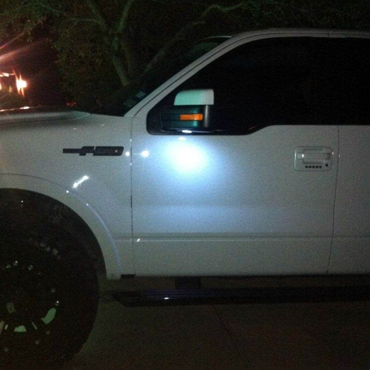 2 ชิ้น DC 12 โวลต์ 2 วัตต์ 6000 พัน 120LM 18-LED ด้านหลังดูกระจก Puddle ไฟโคมไฟสำหรับ Ford 2013-2017 Explorer/2015-2017 Taurus/2015-2017 Edge/2015-2017 Mondeo, For Ford 2013-2017 Explorer