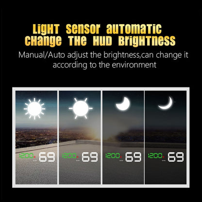 T900 รถ GPS HUD Virtual HD Reflection Board Head-up Display, ความเร็วและระยะทางในการขับขี่ / การแสดงเวลา, ความเร็วและแรงดันไฟฟ้าเกิน & สัญญาณเตือนแรงดันต่ำ, การขับขี่เมื่อยล้า, T900  Green + White, T900 Blue + White, T900  White