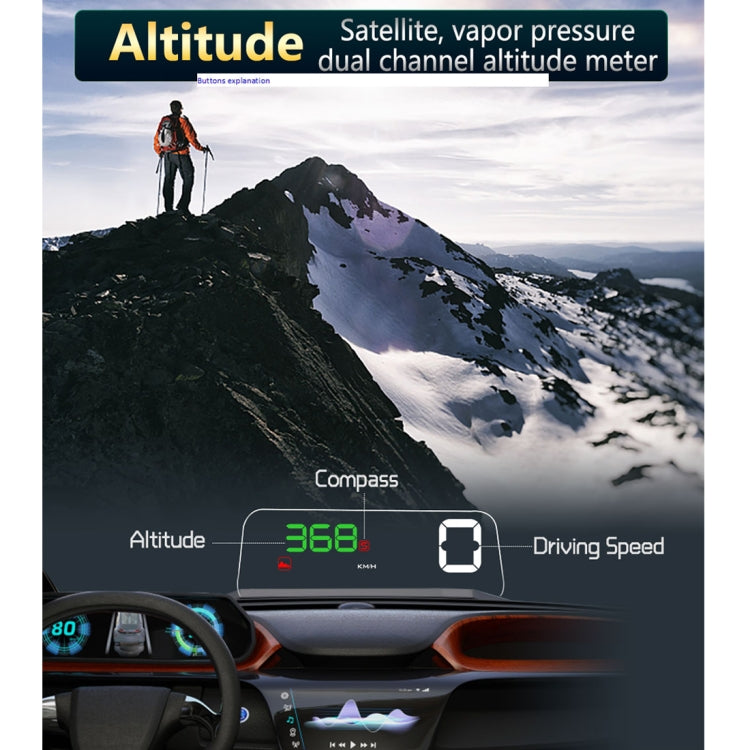 T900 รถ GPS HUD Virtual HD Reflection Board Head-up Display, ความเร็วและระยะทางในการขับขี่ / การแสดงเวลา, ความเร็วและแรงดันไฟฟ้าเกิน & สัญญาณเตือนแรงดันต่ำ, การขับขี่เมื่อยล้า, T900  Green + White, T900 Blue + White, T900  White