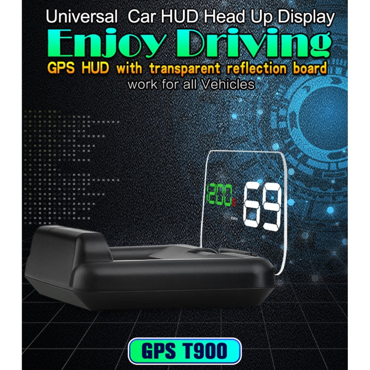 T900 รถ GPS HUD Virtual HD Reflection Board Head-up Display, ความเร็วและระยะทางในการขับขี่ / การแสดงเวลา, ความเร็วและแรงดันไฟฟ้าเกิน & สัญญาณเตือนแรงดันต่ำ, การขับขี่เมื่อยล้า, T900  Green + White, T900 Blue + White, T900  White