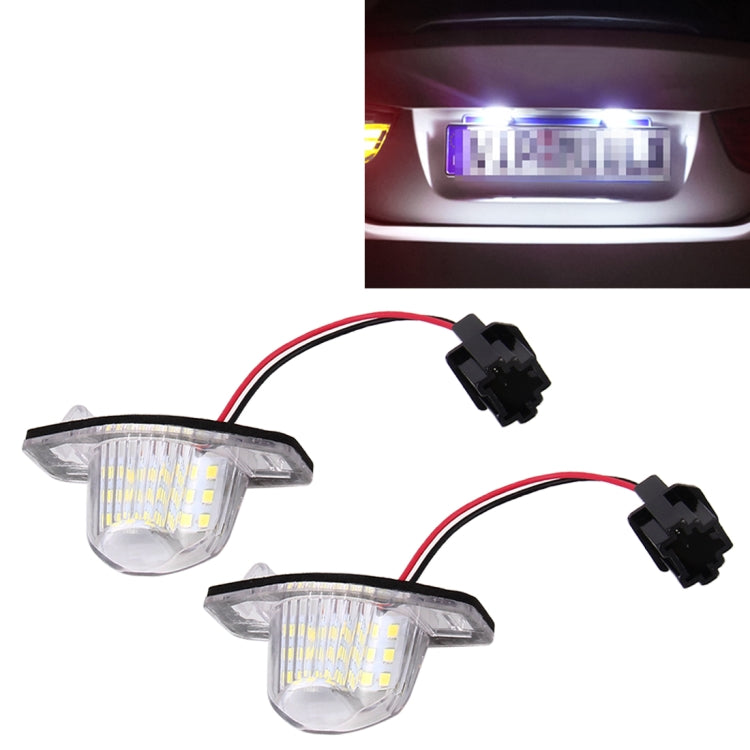 2 ชิ้น DC 12 โวลต์ 2 วัตต์ 120LM 6000 พัน LED ป้ายทะเบียนแสง 18-SMD 3528 หลอดไฟโคมไฟสำหรับฮอนด้าแจ๊ส (FIT) 02-17, Odyssay 08-17, สตรีม 01-05, CR-V 07-17, For Honda JAZZ(FIT)