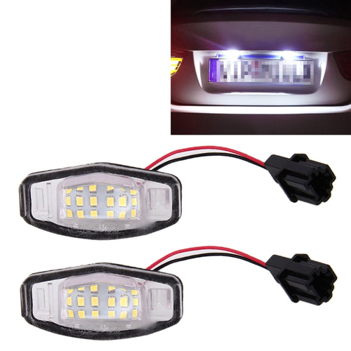 2 ชิ้น DC 12 โวลต์ 2 วัตต์ 120LM 6000 พัน LED ป้ายทะเบียนแสง 18-SMD หลอดไฟโคมไฟสำหรับฮอนด้าซีวิค VII4 / 5D 01-05, VIII 06-17, เมือง 4D 03-09, Lengend 99-04, For Honda Civic