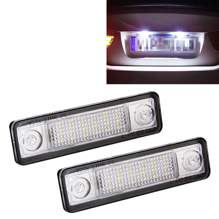 2 ชิ้น DC 12 โวลต์ 2 วัตต์ 120LM 6000 พัน LED ป้ายทะเบียนแสง 18-SMD หลอดไฟโคมไฟสำหรับ Astra F 91-98, G Estate (F69) 98-05, Opel Corsa B 93-00, Omega A 86-94, For Astra/Opel Corsa