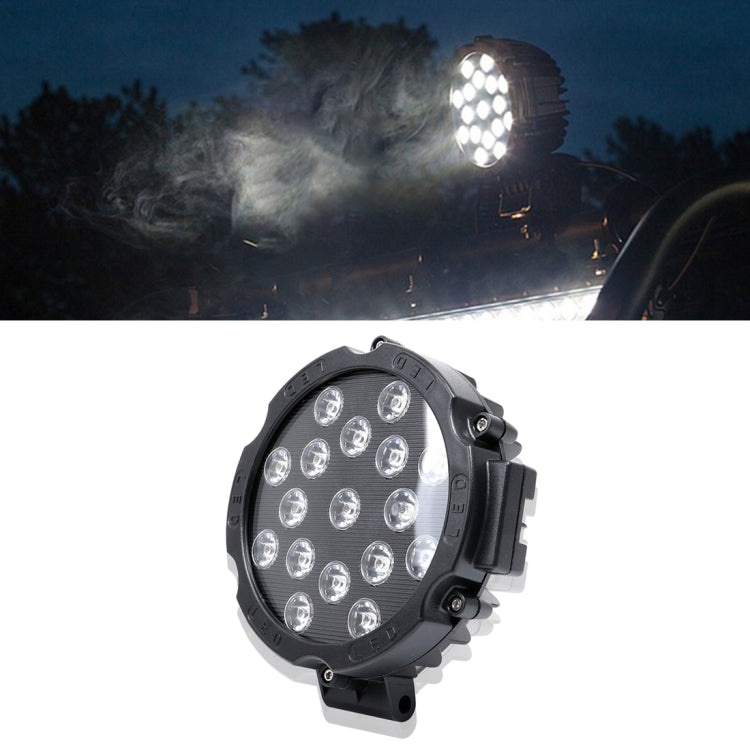 2 ชิ้น 51 วัตต์ 3500LM 6500 พันแสงสีขาว 17 LED รถกันน้ำเรือทะเลทำงานไฟสปอตไลท์หลอดไฟ LED, 30 องศาปรับได้, DC 10-30 โวลต์, 51W, Spot Light+51W