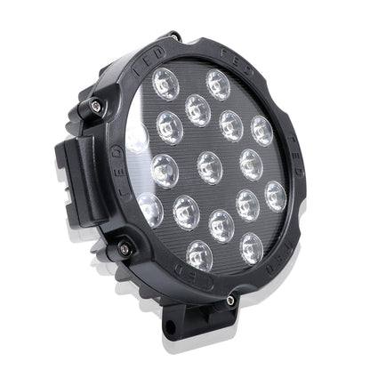 2 ชิ้น 51 วัตต์ 3500LM 6500 พันแสงสีขาว 17 LED รถกันน้ำเรือทะเลทำงานไฟสปอตไลท์หลอดไฟ LED, 30 องศาปรับได้, DC 10-30 โวลต์, 51W, Spot Light+51W