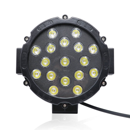 2 ชิ้น 51 วัตต์ 3500LM 6500 พันแสงสีขาว 17 LED รถกันน้ำเรือทะเลทำงานไฟสปอตไลท์หลอดไฟ LED, 30 องศาปรับได้, DC 10-30 โวลต์, 51W, Spot Light+51W