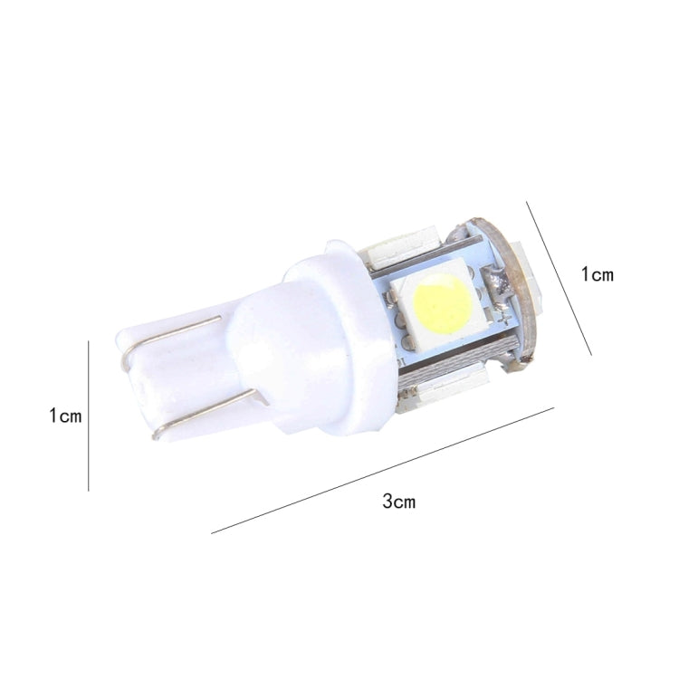 10PCS T10 3W 5500K SMD 5050 5 ไฟ LED รถ Clearance ไฟ DC 12V, 5630-5smd LED