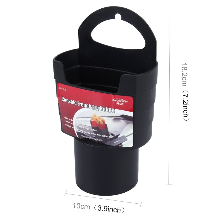 SHUNWEI SD-1020 คอนโซลอเนกประสงค์รถเครื่องดื่มทอดฝรั่งเศสที่วางขาตั้งพลาสติก, French Fry Drink Can Stand Holder