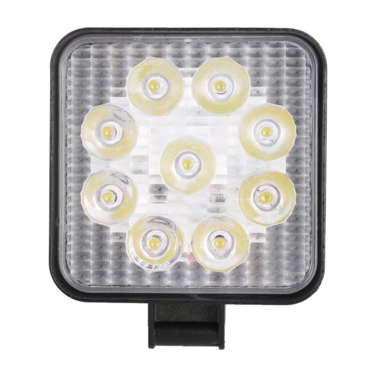 DC 10-30V 27W 2500LM 6000K รถยนต์กันน้ำรถเรือ Marine ไฟทำงานภายนอกไฟฉุกเฉิน 60 องศาปรับน้ำท่วมไฟ LED หลอดไฟรถยนต์พร้อมไฟ LED เวเฟอร์เข้มข้น 9 ดวง, Flood Light+27W