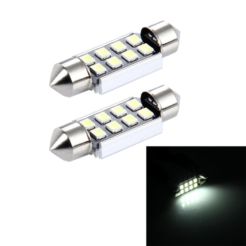 2 ชิ้น 3 วัตต์ 200 LM 6000K 36 มิลลิเมตร 8 ไฟ LED SMD-2835 Bicuspid พอร์ตถอดรหัสรถโดมโคมไฟ LED ไฟอ่านหนังสือ, DC 12 โวลต์, 36MM