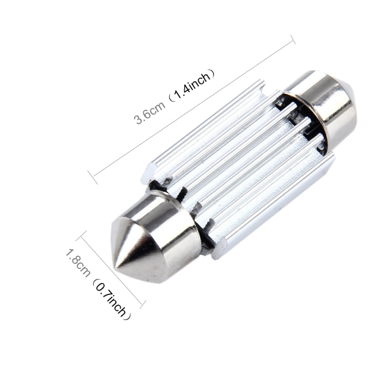 2 ชิ้น 3 วัตต์ 200 LM 6000K 36 มิลลิเมตร 8 ไฟ LED SMD-2835 Bicuspid พอร์ตถอดรหัสรถโดมโคมไฟ LED ไฟอ่านหนังสือ, DC 12 โวลต์, 36MM