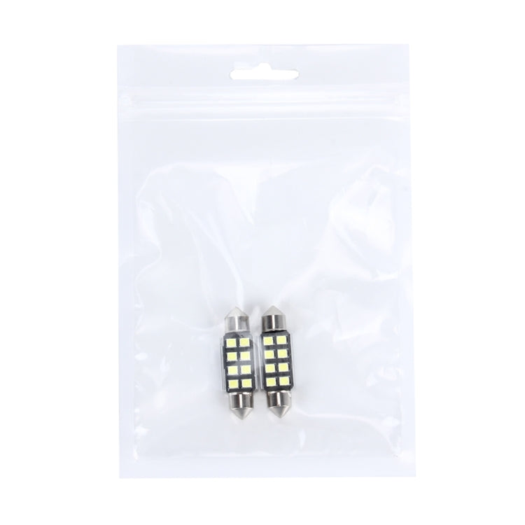 2 ชิ้น 3 วัตต์ 200 LM 6000K 36 มิลลิเมตร 8 ไฟ LED SMD-2835 Bicuspid พอร์ตถอดรหัสรถโดมโคมไฟ LED ไฟอ่านหนังสือ, DC 12 โวลต์, 36MM