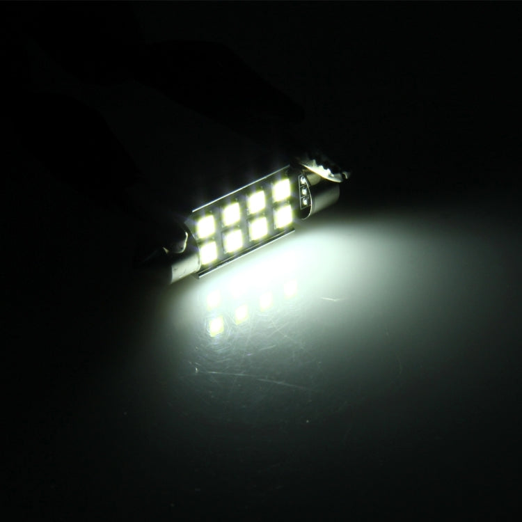 2 ชิ้น 3 วัตต์ 200 LM 6000K 36 มิลลิเมตร 8 ไฟ LED SMD-2835 Bicuspid พอร์ตถอดรหัสรถโดมโคมไฟ LED ไฟอ่านหนังสือ, DC 12 โวลต์, 36MM