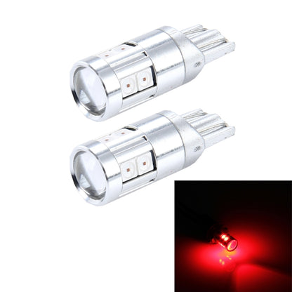 2 ชิ้น T10 5W 8 SMD-3030 ไฟ LED รถกวาดล้างไฟ DC 12V, 8 SMD-3030 LEDs, T10+5W Red Light